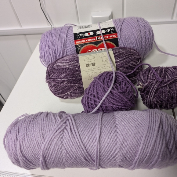 Destash Yarn Vanna's choice Purple Mist, Red Heart Super Saver Pale Plum & more! - Picture 3 of 10
